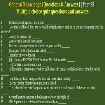 General Knowledge [Questions & Answers] | Part 101 | | PDF