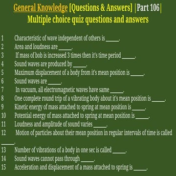General Knowledge [Questions & Answers] | Part 101 | | PDF