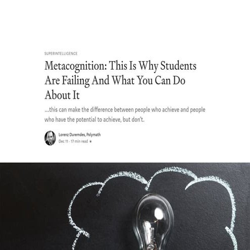 Metacognition: This Is Why Students Are Failing And What You Can Do About It