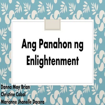 Panahon ng Enlightenment