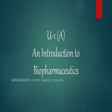 Introduction to Biopharmaceutics 