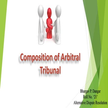 Composition of Arbitral Tribunal.