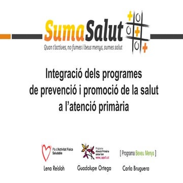 Webinar SumaSalut - Presentació del programa Suma Salut, el nou projecte d’in...