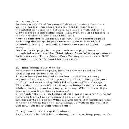 A. InstructionsRemember the word argument” does not mean a fi.docx