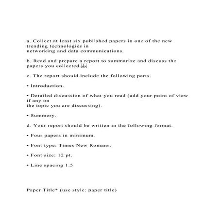 a. Collect at least six published papers in one of the new tre.docx