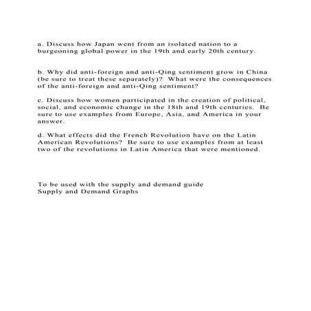 a. Discuss how Japan went from an isolated nation to a burgeoning .docx