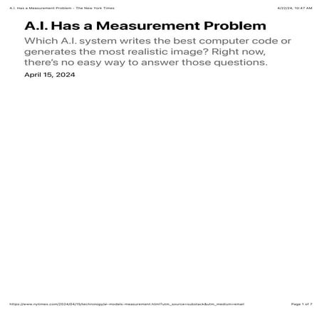 A.I. Has a Measurement Problem: Can It Be Solved?