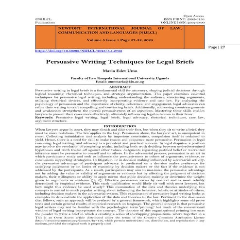 Persuasive Writing Techniques for Legal Briefs (www.kiu.ac.ug)