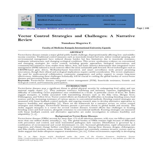 Vector Control Strategies and Challenges: A Narrative  Review (www.kiu.ac.ug)