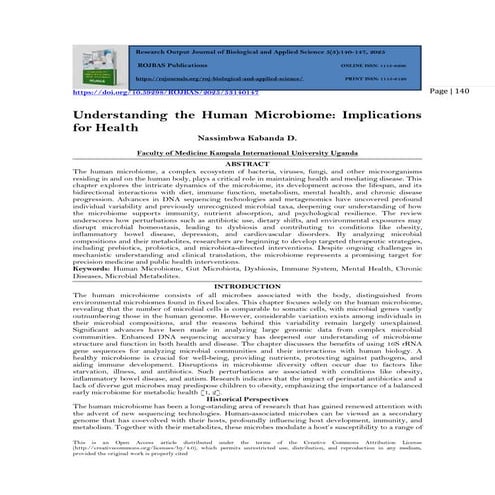 Understanding the Human Microbiome: Implications  for Health (www.kiu.ac.ug)