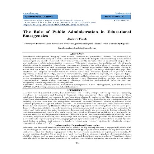The Role of Public Administration in Educational Emergencies (www.kiu ...