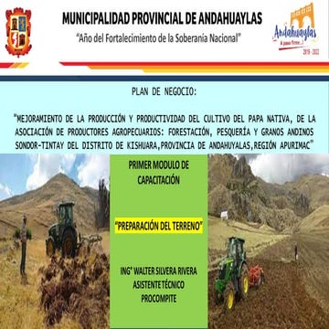 Preparación del Terreno para produccion de papas nativas pptx