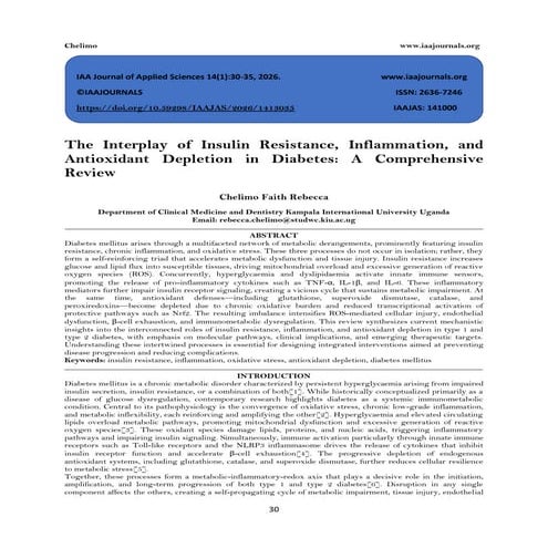 The Interplay of Insulin Resistance, Inflammation, and Antioxidant ...