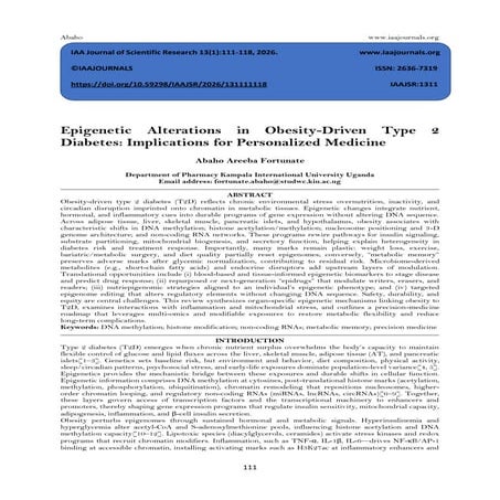 Epigenetic Alterations in Obesity-Driven Type 2 Diabetes: Implications ...