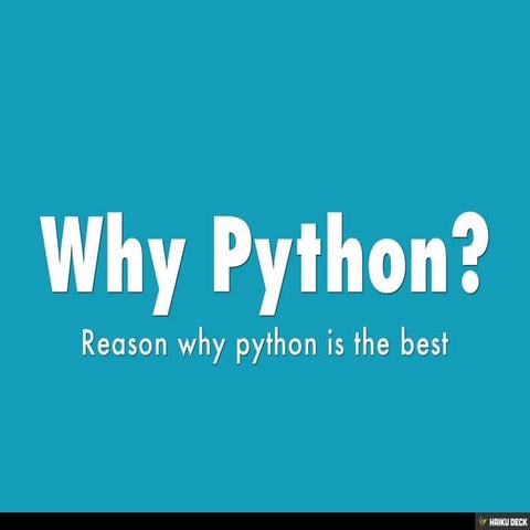 Why Python? | PPT