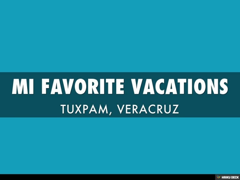 MI FAVORITE VACATIONS