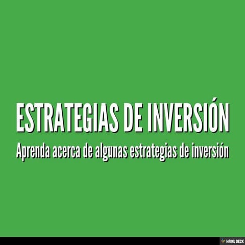 Estrategias De Inversión