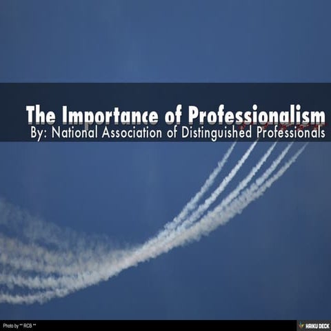 The Importance of Professionalism