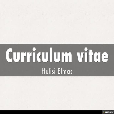 Curriculum vitae