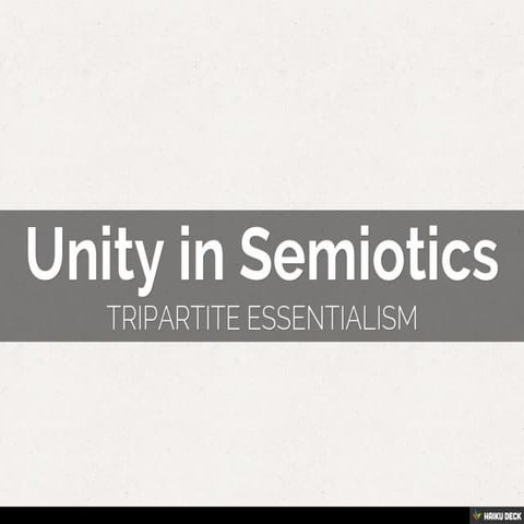 Unity in Semiotics | PDF