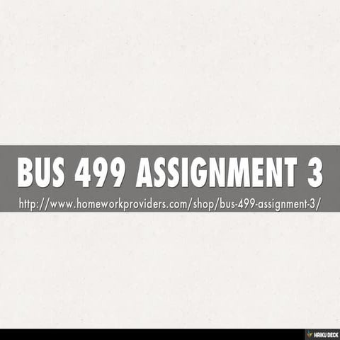 BUS 499 ASSIGNMENT 3