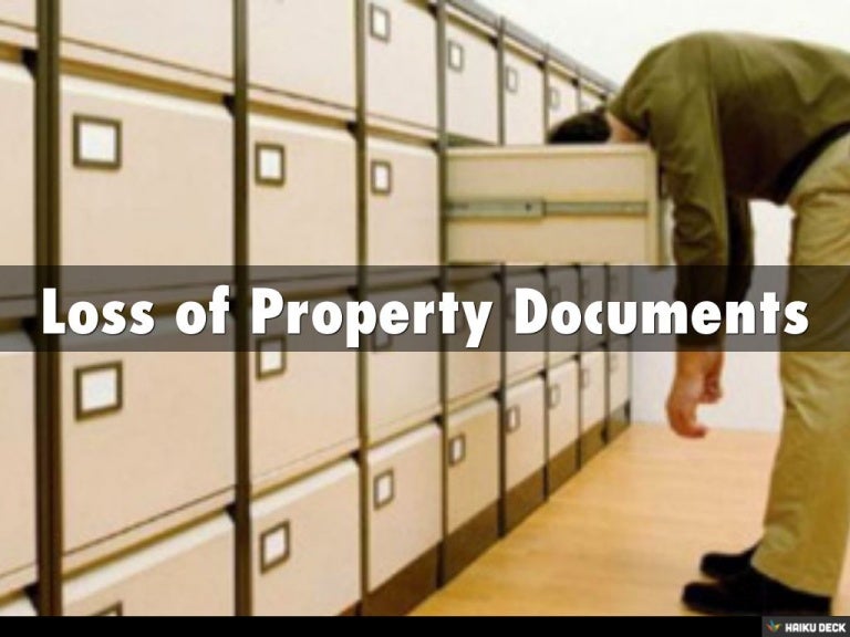 Loss of Property Documents