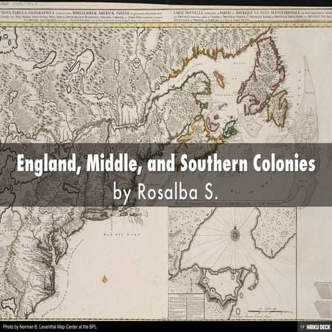 England, Middle, and Southern Colonies