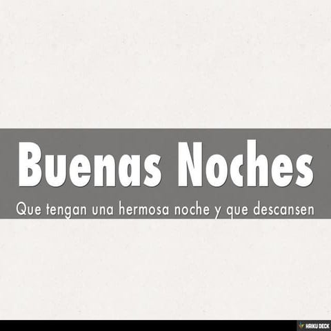 Buenas Noches