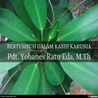BERTUMBUH DALAM KASIH KARUNIA