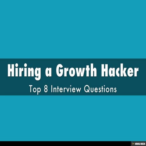 Hiring a Growth Hacker