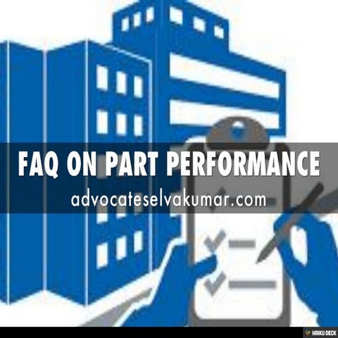 FAQ ON PART PERFORMANCE