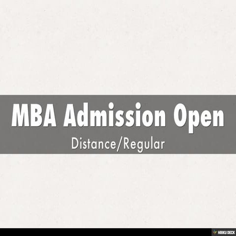 MBA Admission Open
