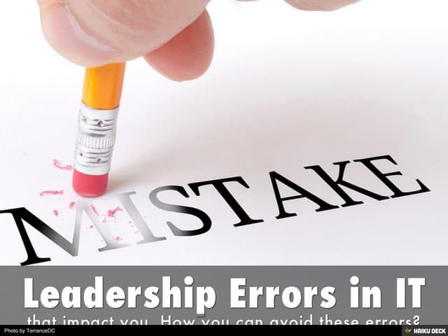 Leadership Errors in IT