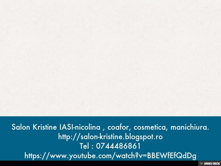 Salon Kristine Iasi Nicolina Coafor Cosmetica Manichiura 0744486861