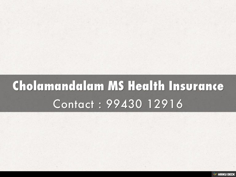 Cholamandalam MS Health Insurance