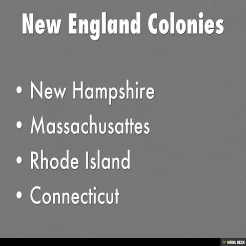 New England Colonies