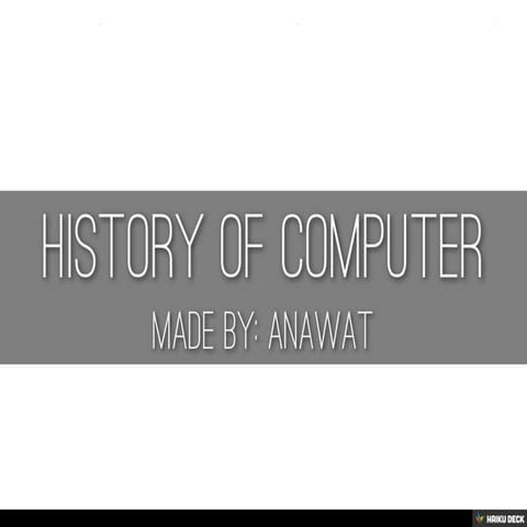 History of computer