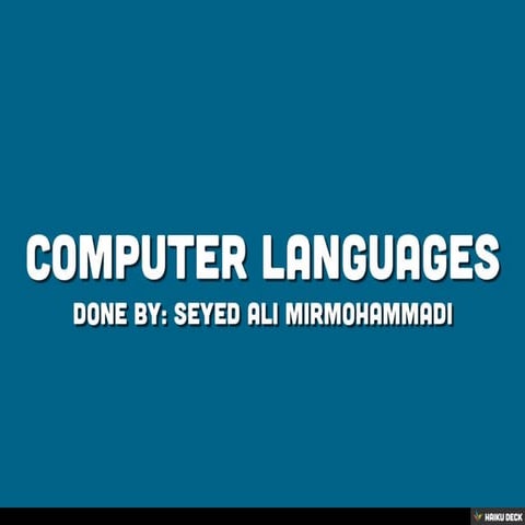 Computer Languages | PPT