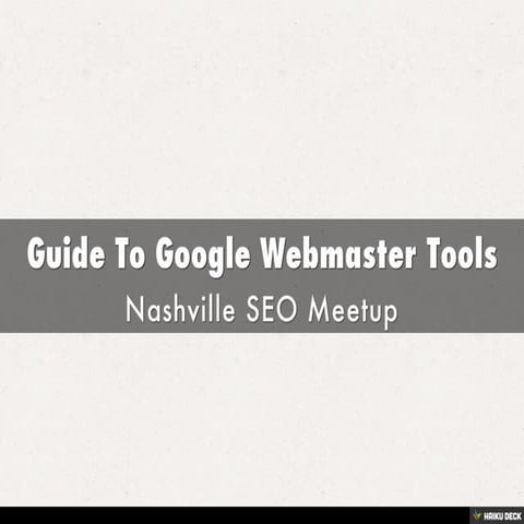 Guide To Google Webmaster Tools | PDF