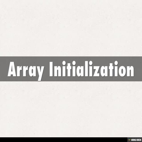 Array Initialization | PDF