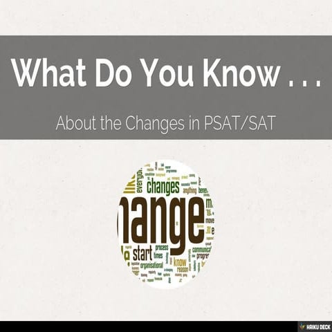 What Do You Know . . .