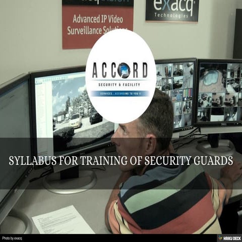 SYLLABUS FOR TRAINING OF SECURITY GUARDS | PDF