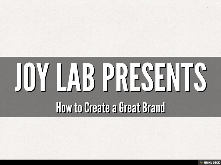 Joy Lab Presents