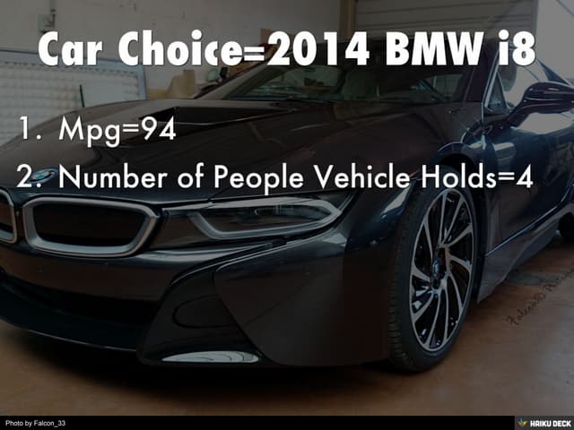Car Choice=2014 BMW i8