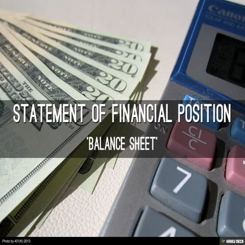 Statement of FINANCIAL POsition