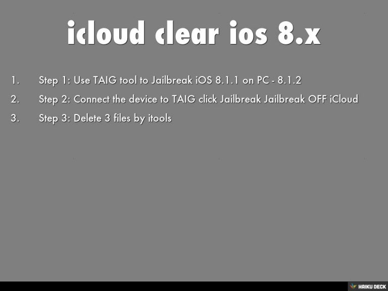 icloud clear ios 8.x
