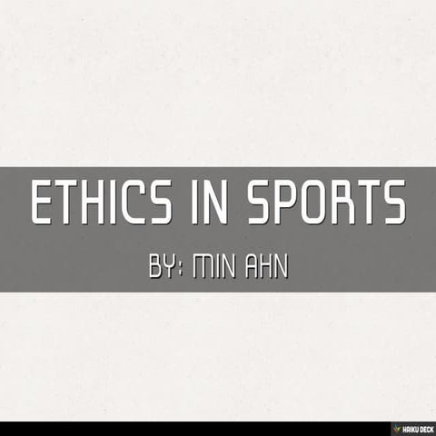 Ethics in Sports