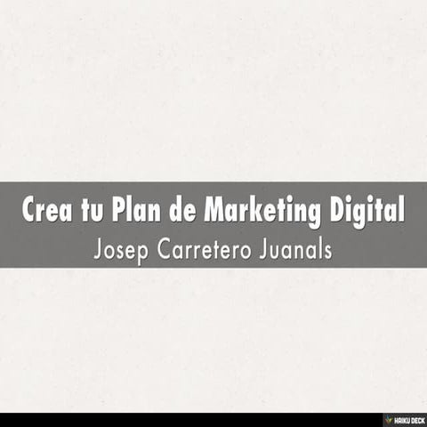 Crea tu Plan de Marketing Digital