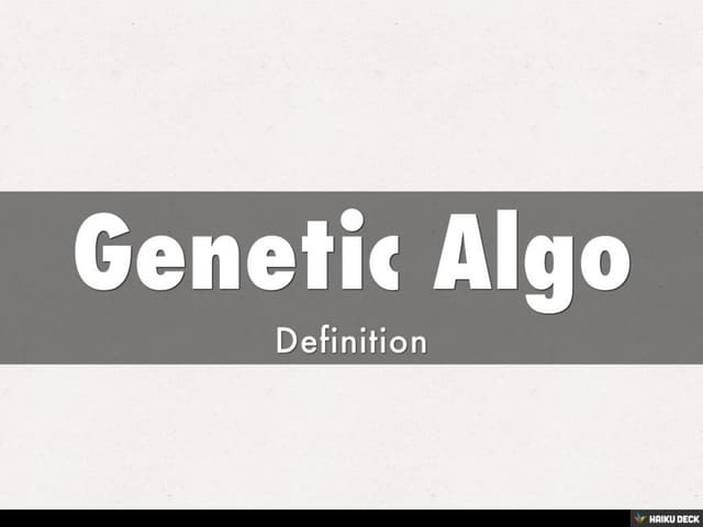 Genetic Algorithm