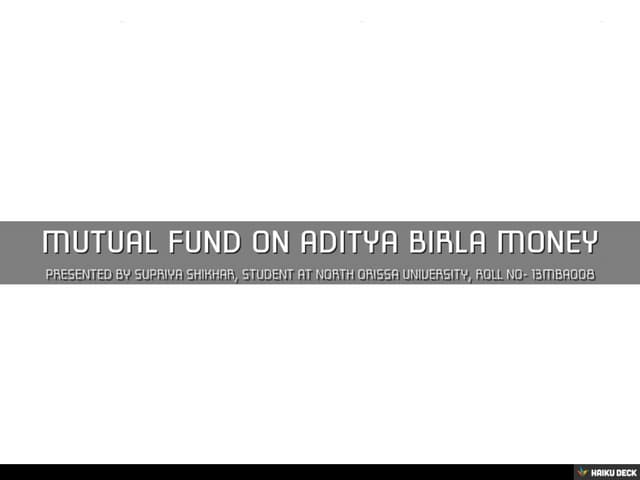 MUTUAL FUND ON ADITYA BIRLA MONEY
